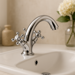 Хубер Викториански класически смесител за умивалник в хром VT00051021